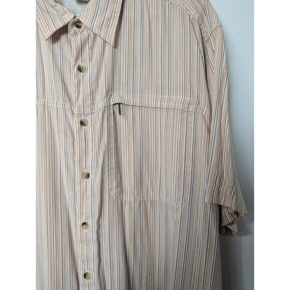 The North Face Size XXL Button Up Shirt Striped Short Sleeve Pocket Outdoor - Picture 2 of 7